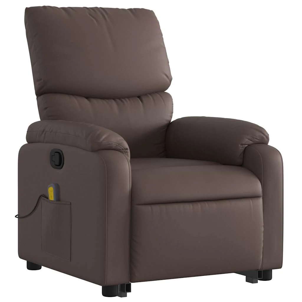 løftestol med massagefunktion kunstlæder brun - Image 4