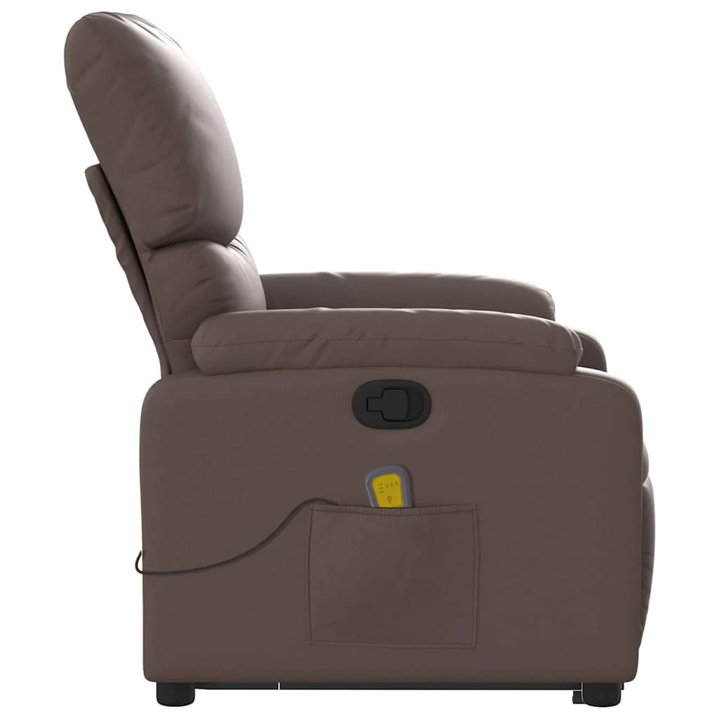 løftestol med massagefunktion kunstlæder brun - Image 9