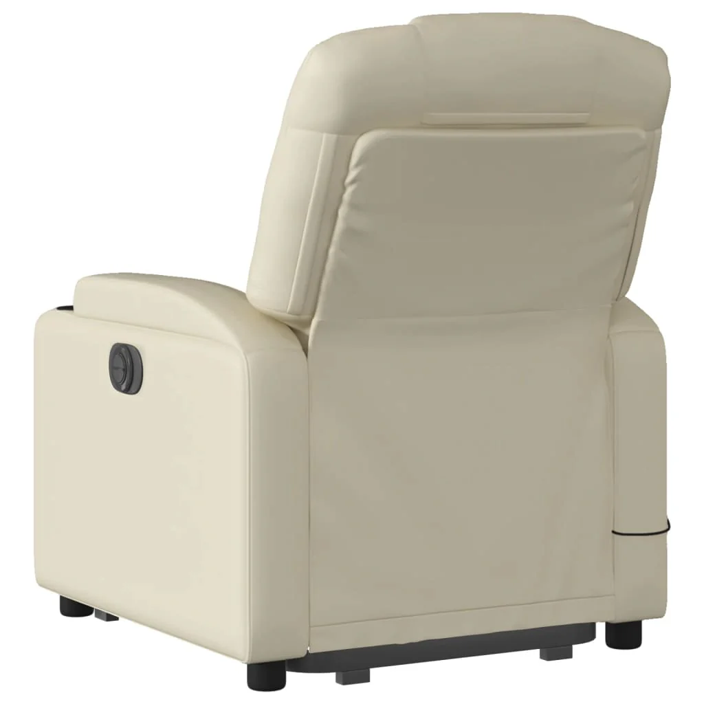 løftestol med massagefunktion kunstlæder cremefarvet - Image 5