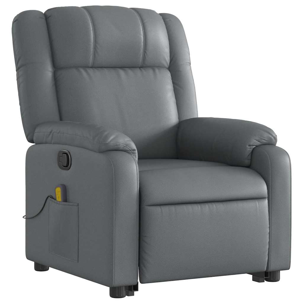 løftestol med massagefunktion kunstlæder grå - Image 4