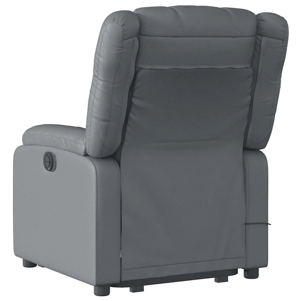løftestol med massagefunktion kunstlæder grå - Image 5