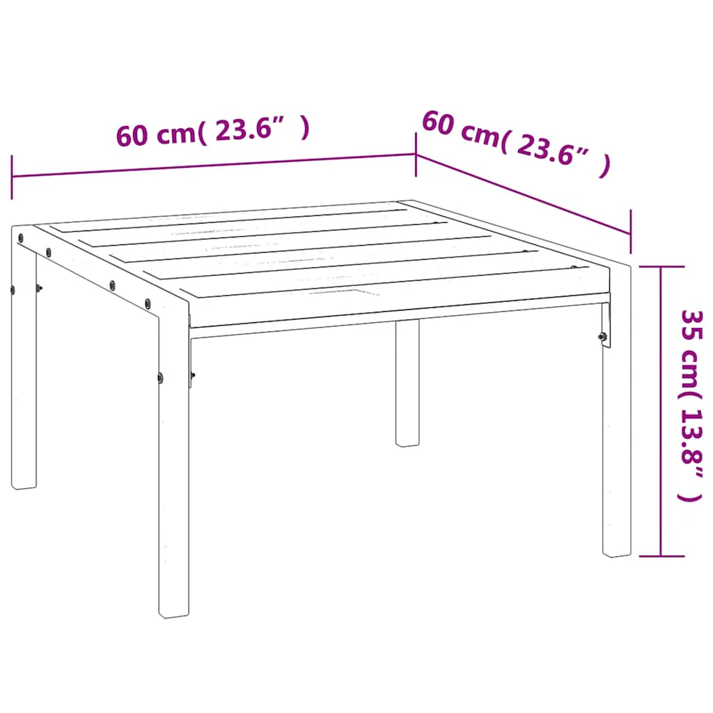 loungebord 60x60x35 cm stål sort - Image 5