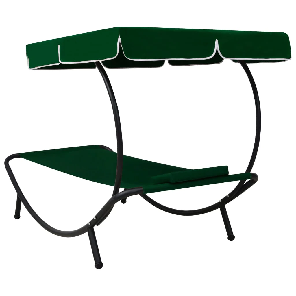 loungeseng med baldakin og pude grøn - Image 4