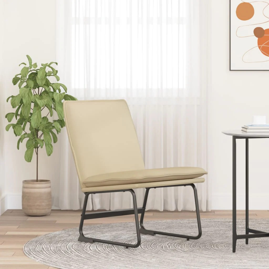 loungestol 52x75x76 cm stof Cremefarvet