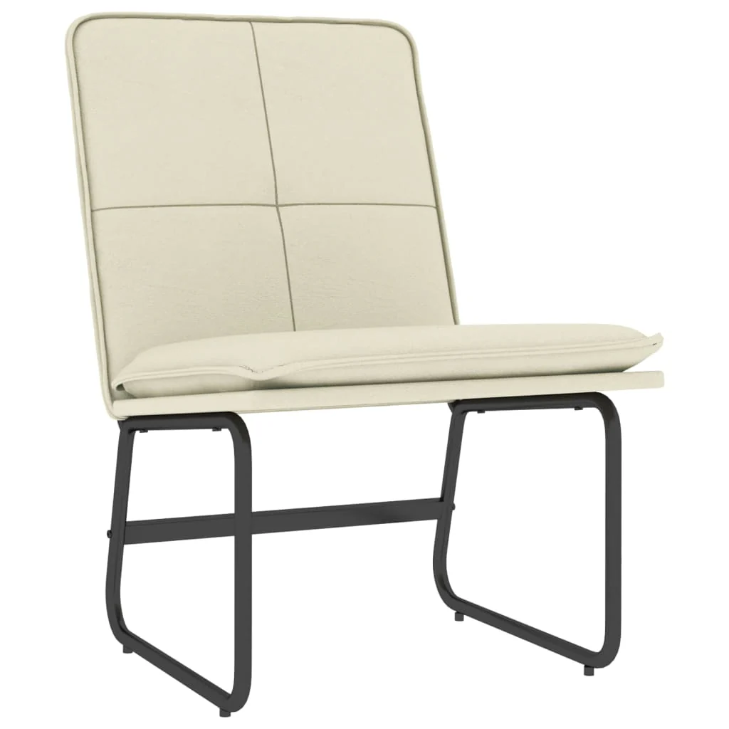 loungestol 54x75x76 cm kunstlæder cremefarvet - Image 2