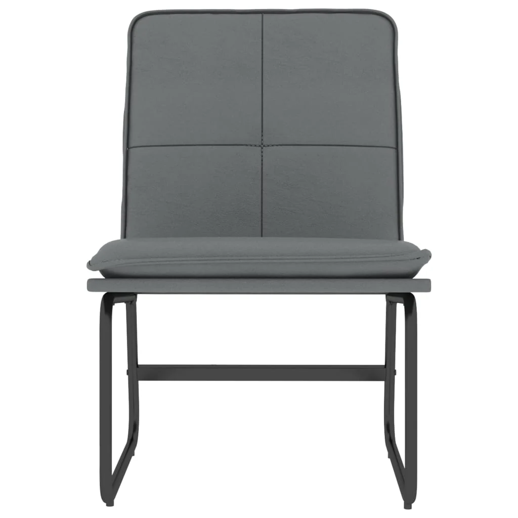 loungestol 54x75x76 cm kunstlæder grå - Image 3
