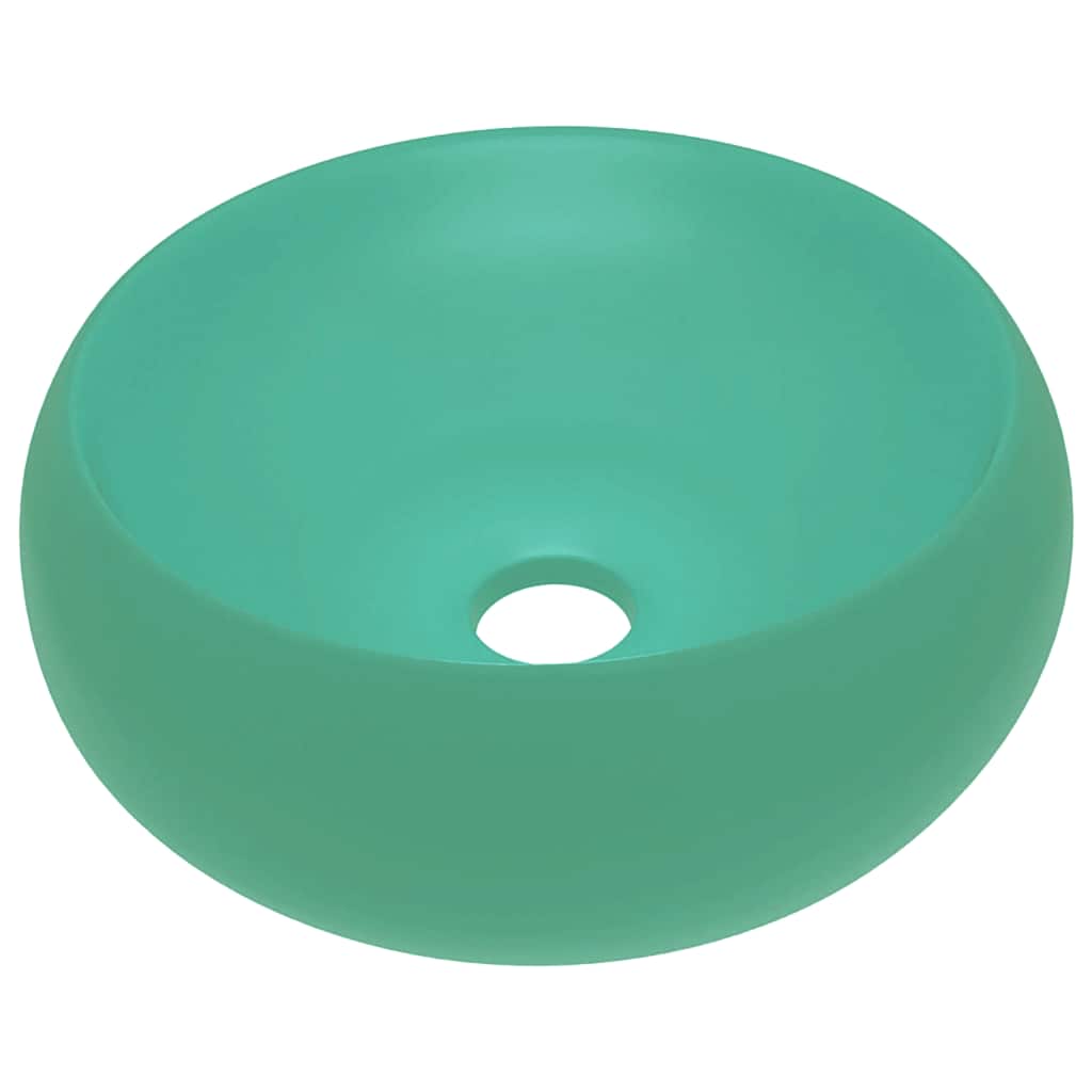 luksuriøs håndvask 40x15 cm rund keramik mat lysegrøn - Image 2