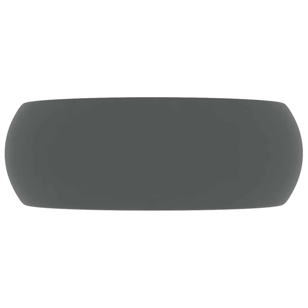 luksuriøs håndvask 40x15 cm rund keramik mat mørkegrå - Image 3