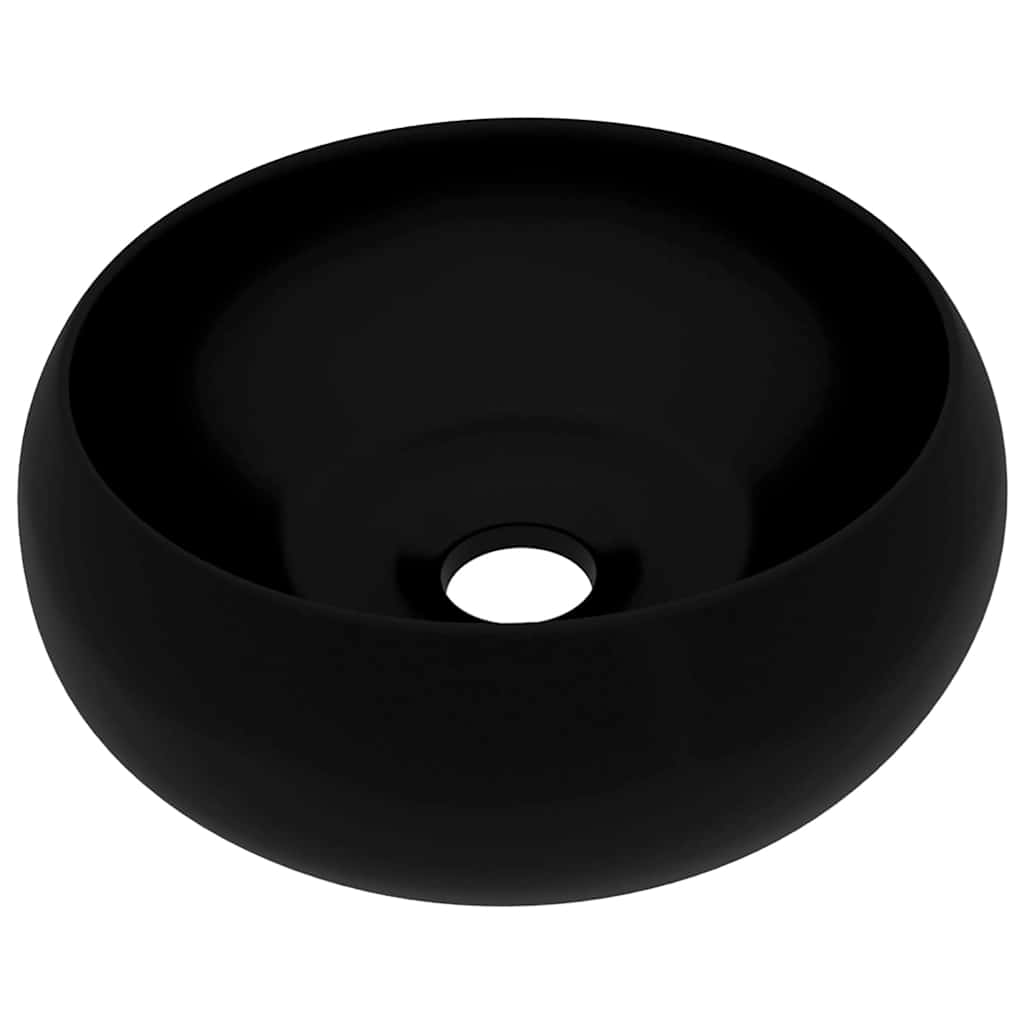 luksuriøs håndvask 40x15 cm rund keramik mat sort - Image 2