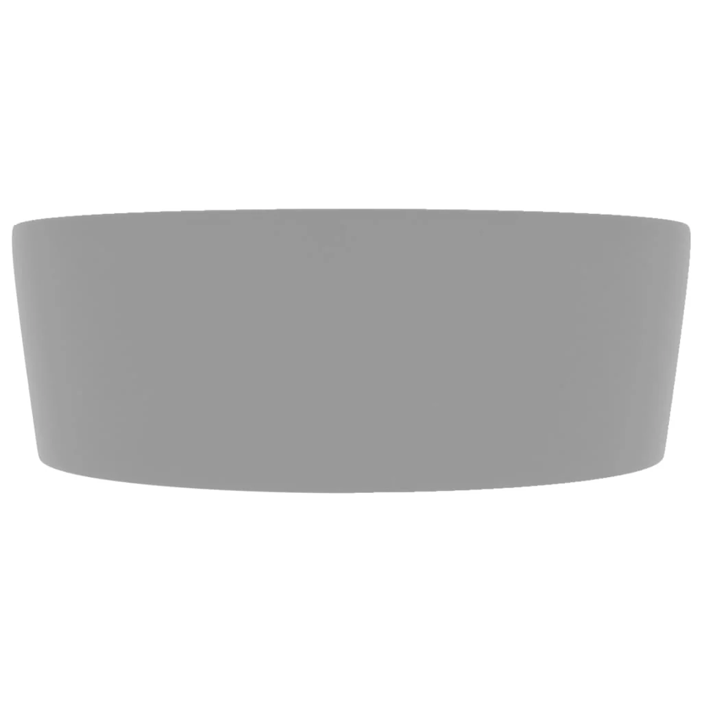 luksuriøs håndvask med overløb 36x13 cm keramik mat lysegrå - Image 4