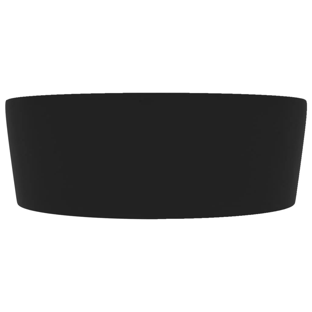 luksuriøs håndvask med overløb 36x13 cm keramik mat sort - Image 4