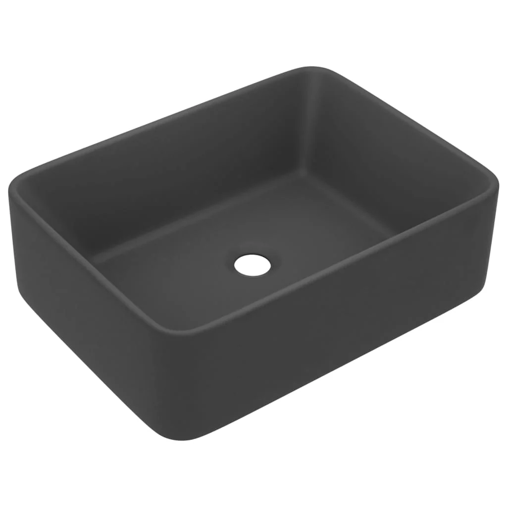 luksushåndvask 41x30x12 cm keramik mat mørkegrå - Image 2