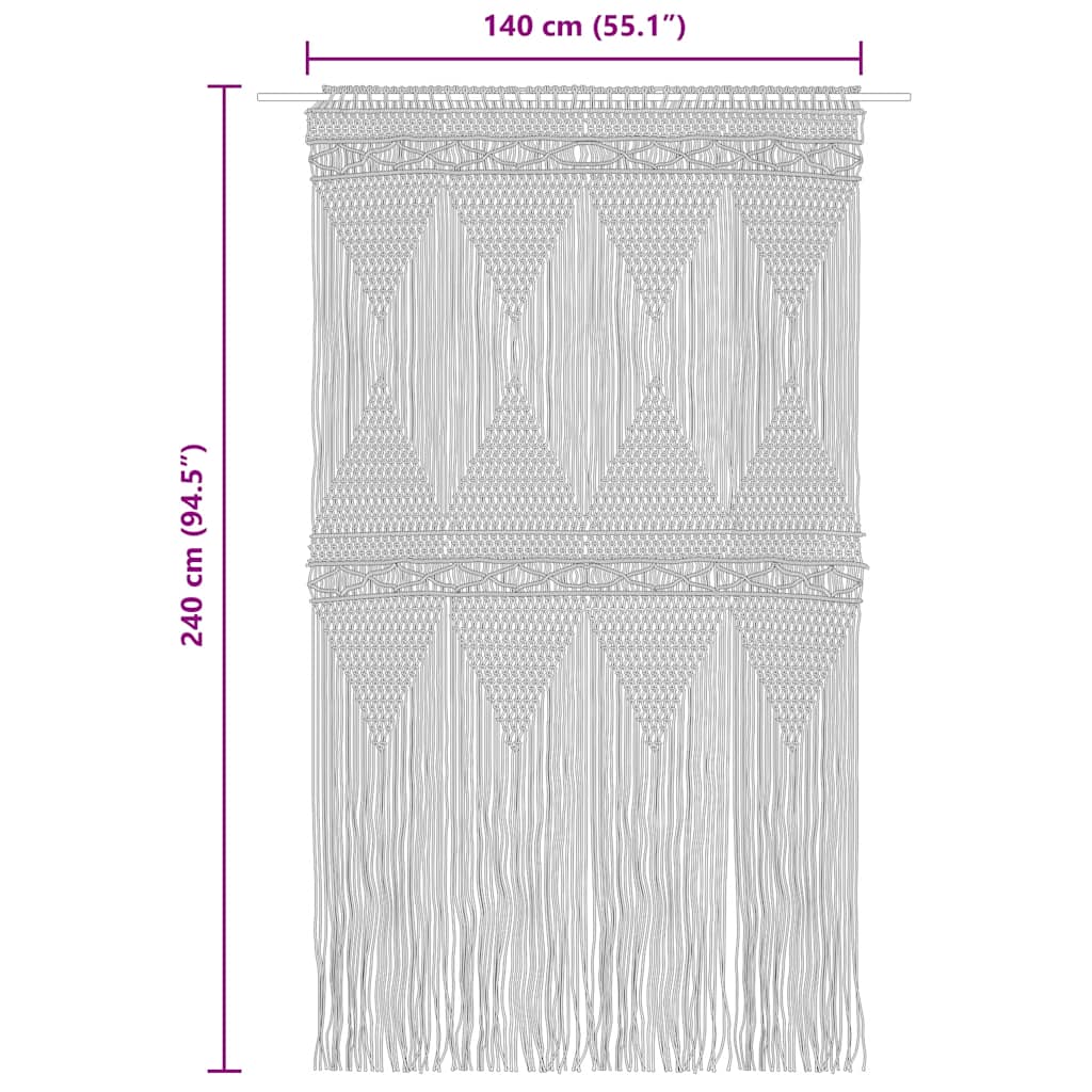macramégardin 140x240 cm bomuld - Image 6
