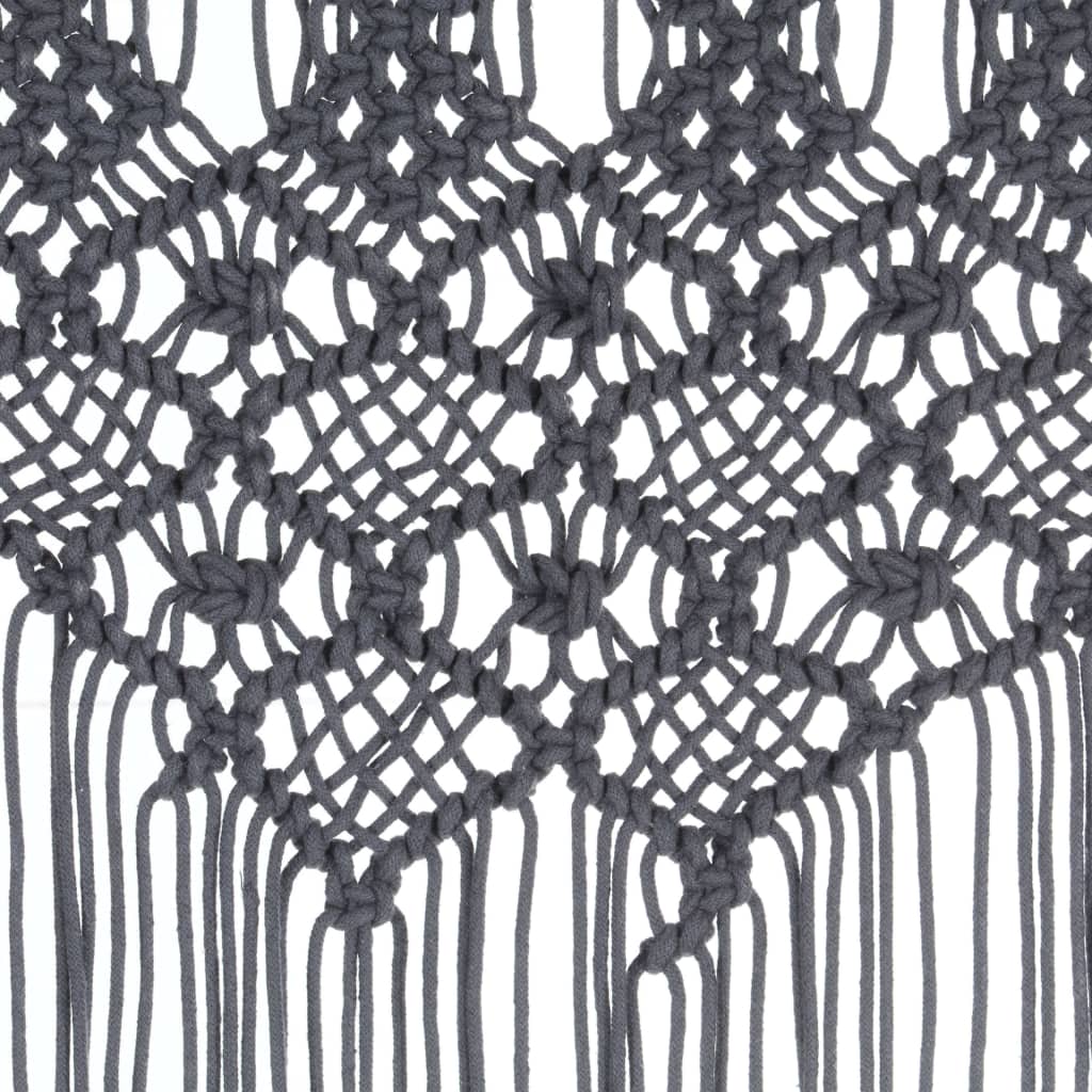 macramégardin 140x240 cm bomuld antracitgrå - Image 4
