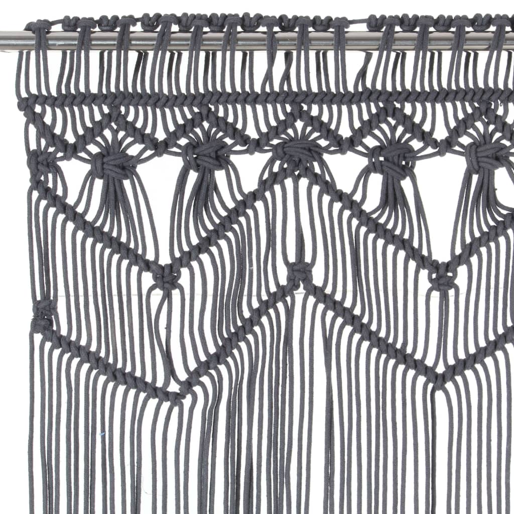 macramégardin 140x240 cm bomuld antracitgrå - Image 3