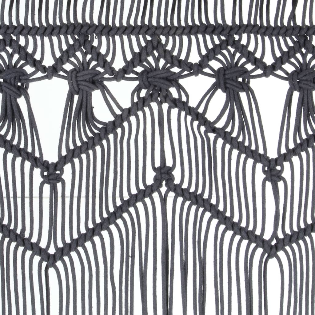 macramégardin 140x240 cm bomuld antracitgrå - Image 4