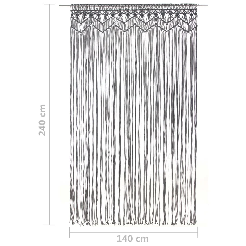 macramégardin 140x240 cm bomuld antracitgrå - Image 5
