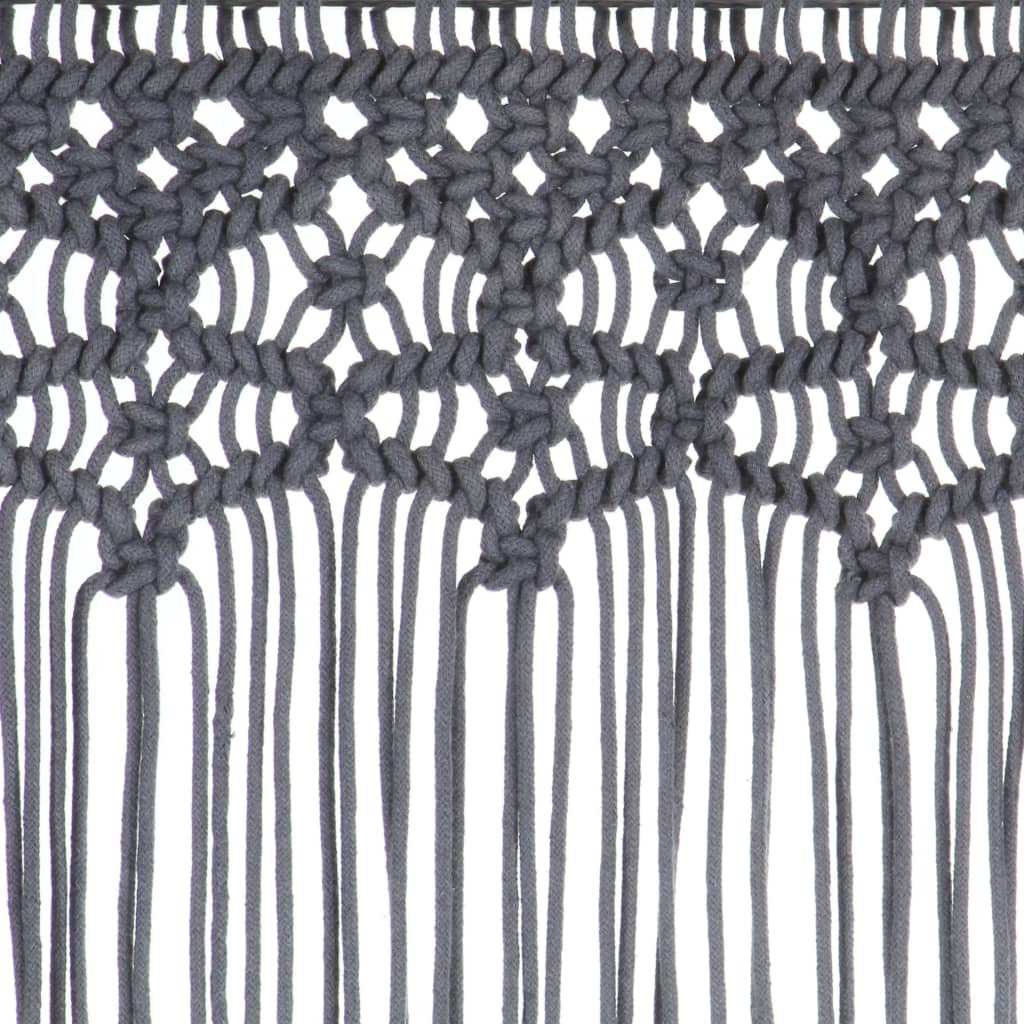macramégardin 140x240 cm bomuld antracitgrå - Image 4
