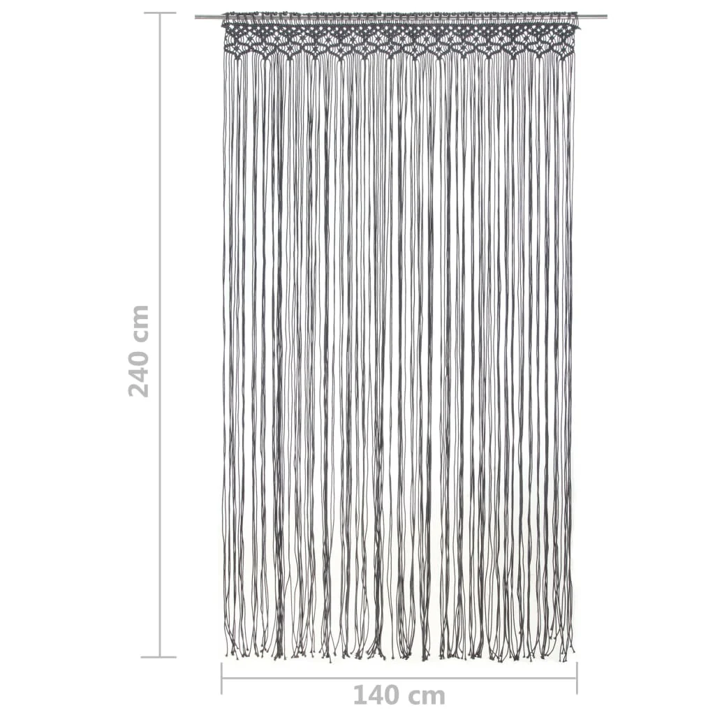 macramégardin 140x240 cm bomuld antracitgrå - Image 5