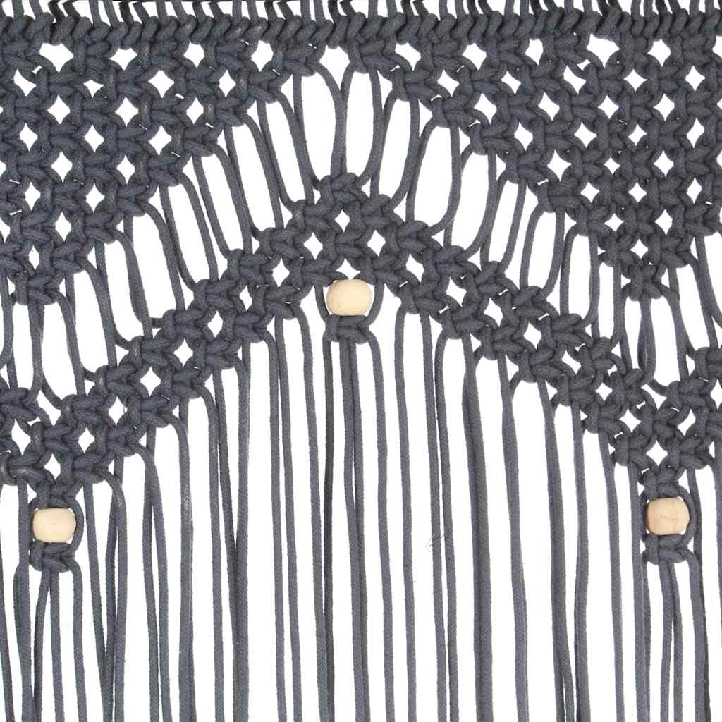 macramégardin 140x240 cm bomuld antracitgrå - Image 5
