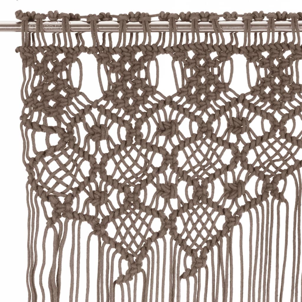 macramégardin 140x240 cm bomuld gråbrun - Image 3