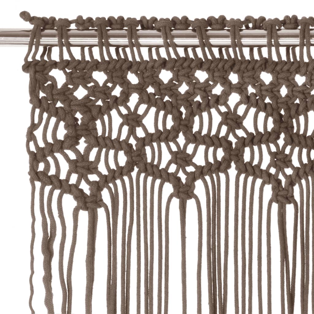 macramégardin 140x240 cm bomuld gråbrun - Image 3