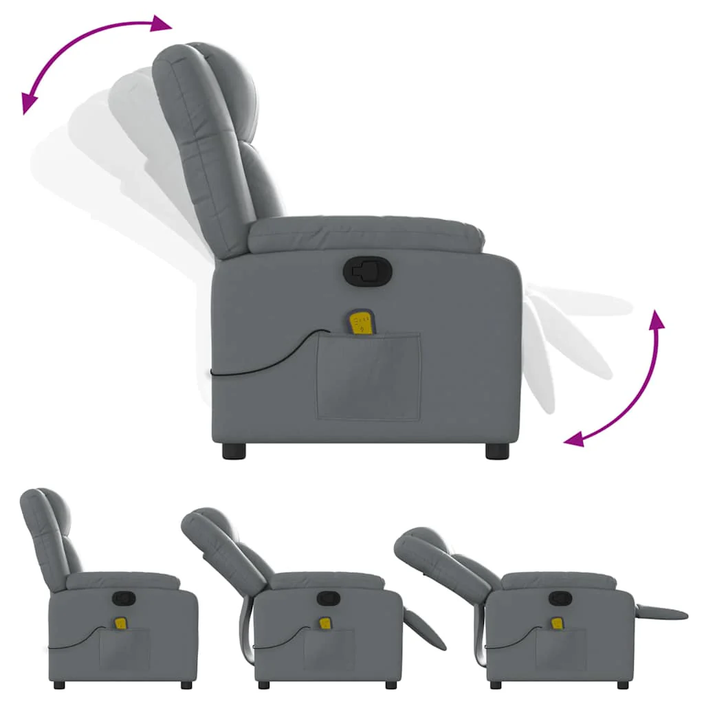 massagestol kunstlæder grå - Image 6