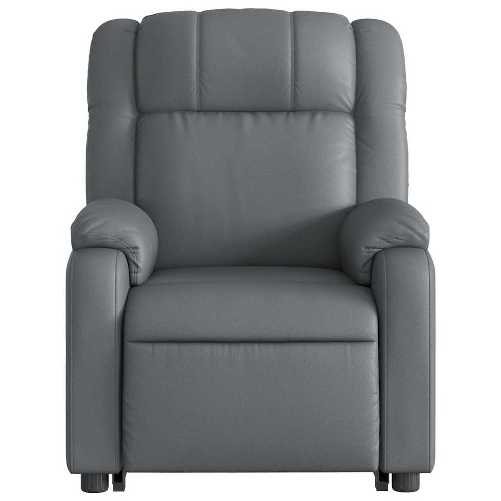 massagestol med løftefunktion kunstlæder grå - Image 8