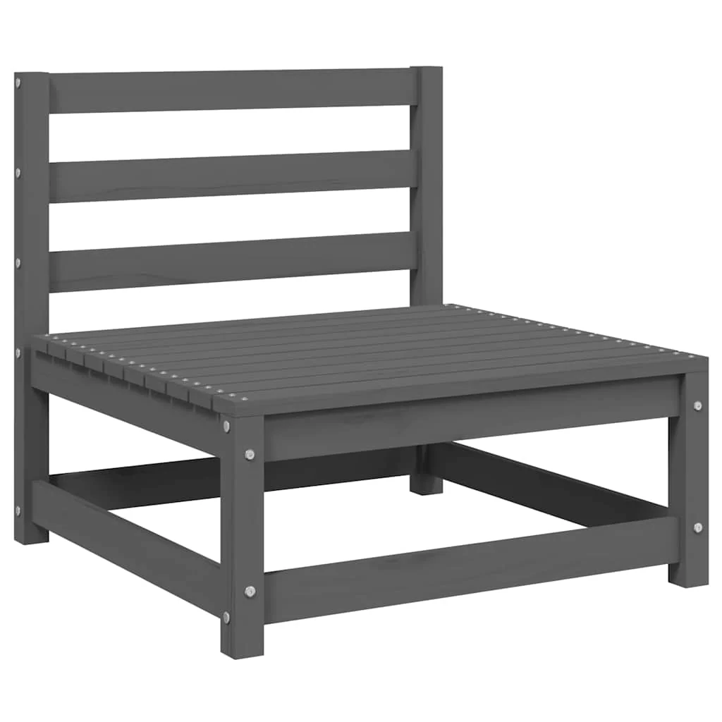midterdel til havesofa m. antracitgrå hynder massivt fyrretræ - Image 2