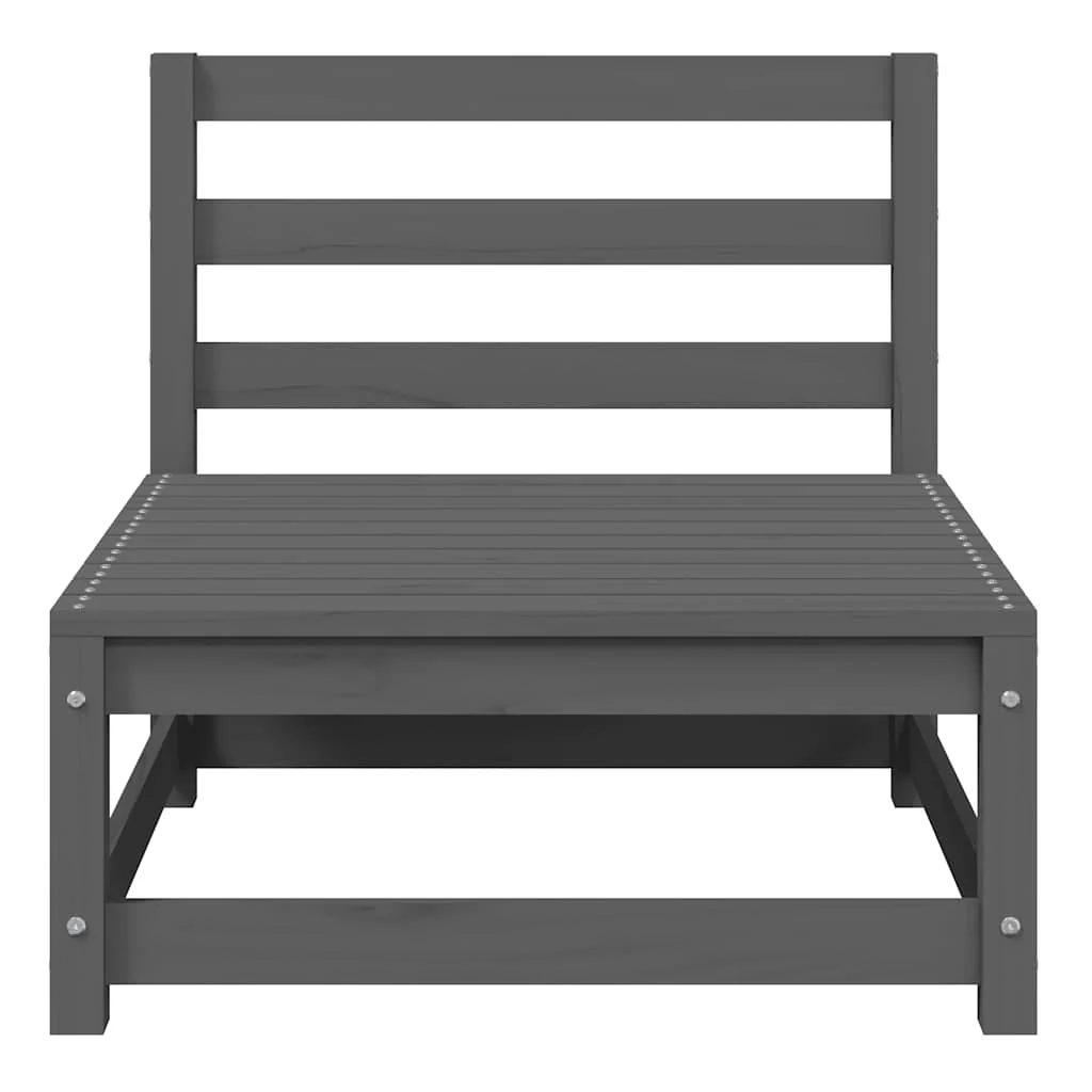 midterdel til havesofa m. antracitgrå hynder massivt fyrretræ - Image 3
