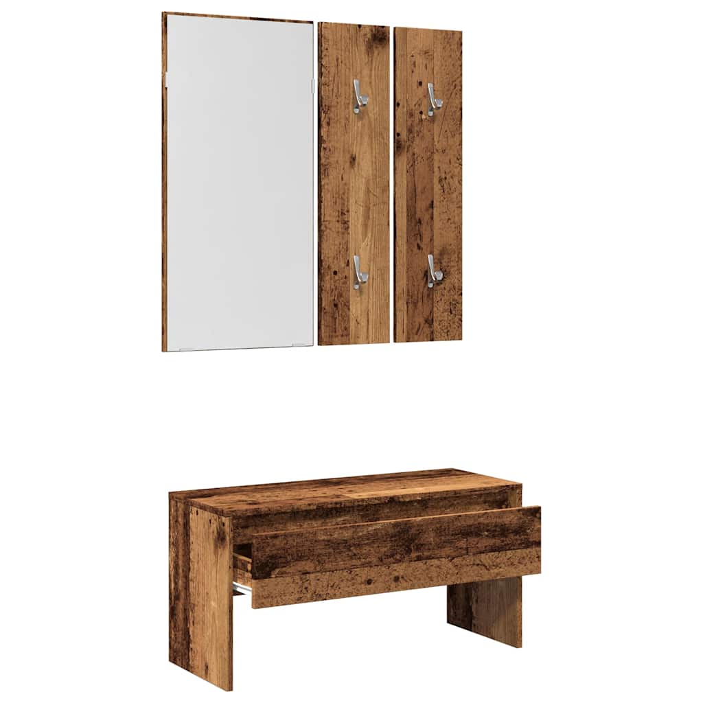 møbelsæt til entré konstrueret træ gammelt træ-look - Image 4