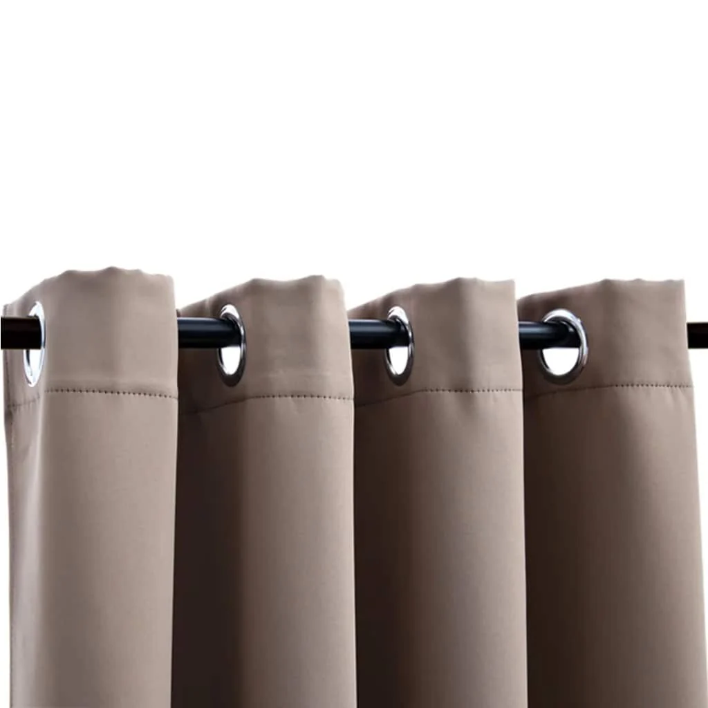 mørklægningsgardin med metalringe 290 x 245 cm gråbrun - Image 3