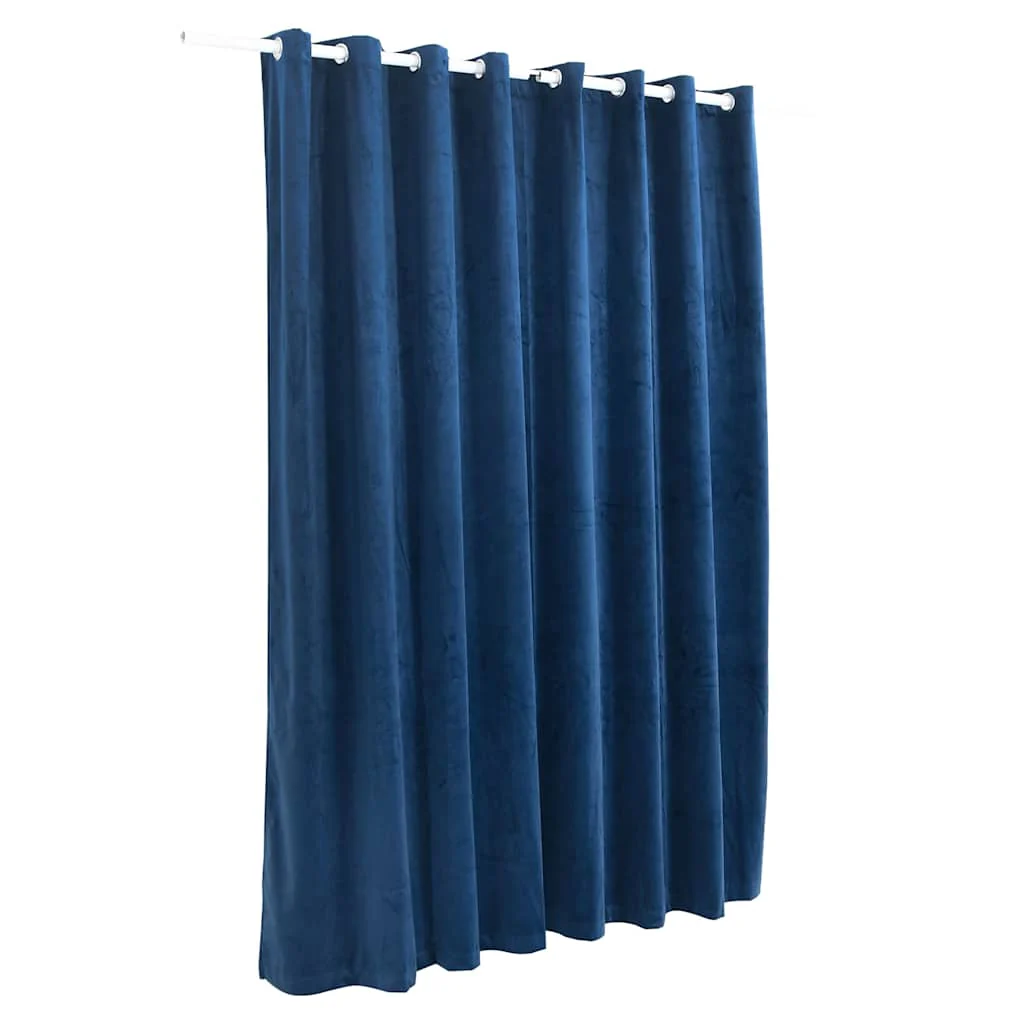 mørklægningsgardin med metalringe 290 x 245 cm mørkeblå - Image 3