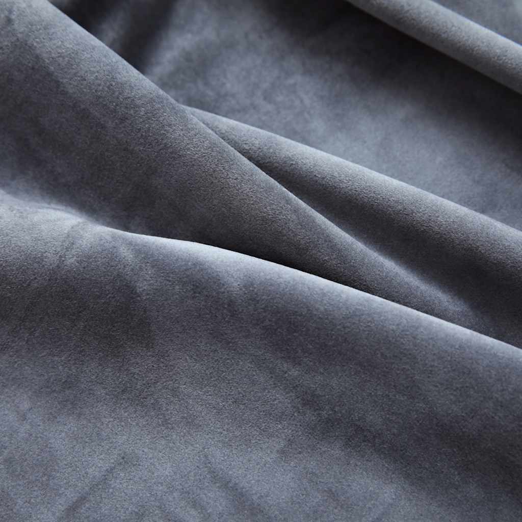 mørklægningsgardin med metalringe 290x245 cm fløjl antracitgrå - Image 3