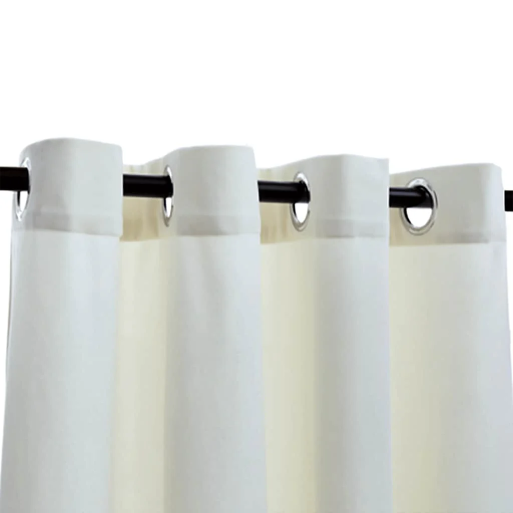 mørklægningsgardiner 2 stk. med ringe 140 x 225 cm fløjl creme - Image 3