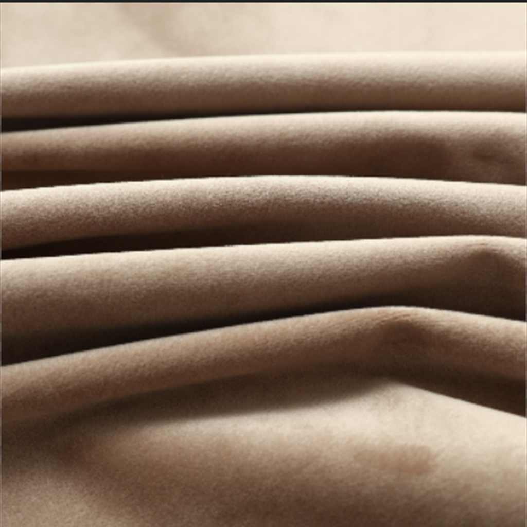 mørklægningsgardiner 2 stk. med ringe 140 x 245 cm fløjl beige - Image 4