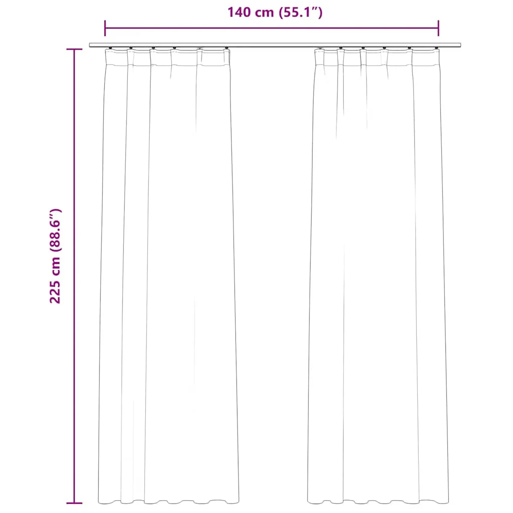 mørklægningsgardiner kroge 2 stk. 140x225 cm fløjl cremefarvet - Image 7