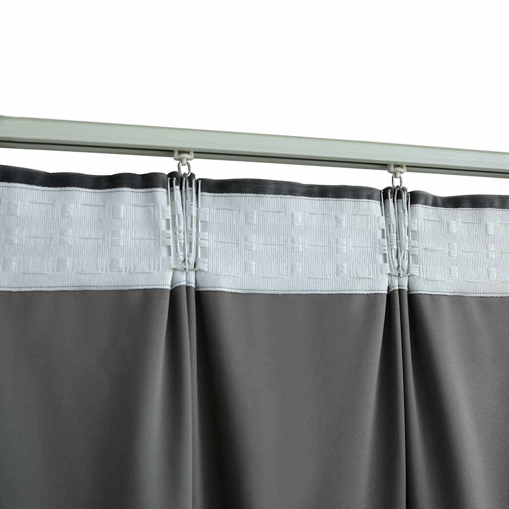 mørklægningsgardiner med kroge 2 stk. 140 x 175 cm antracitgrå - Image 4