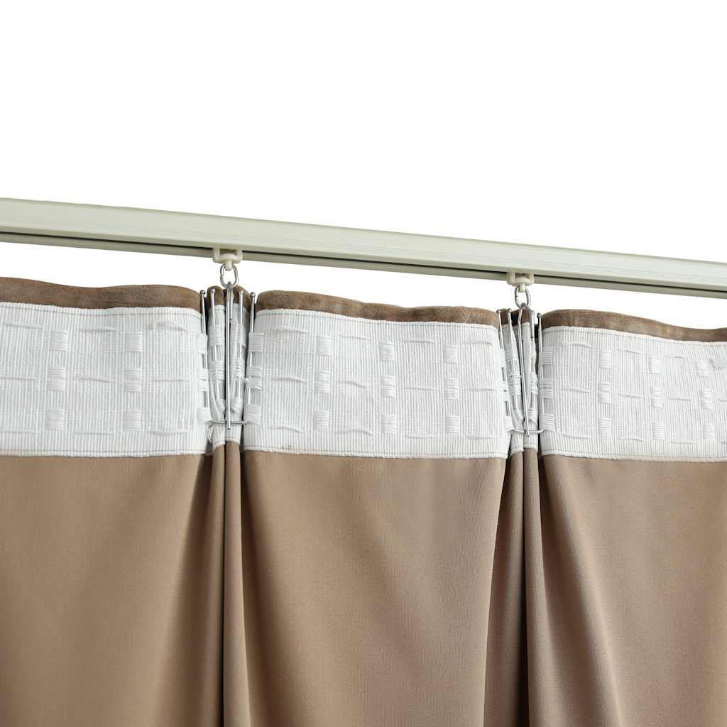 mørklægningsgardiner med kroge 2 stk. 140 x 225 cm fløjl beige - Image 4