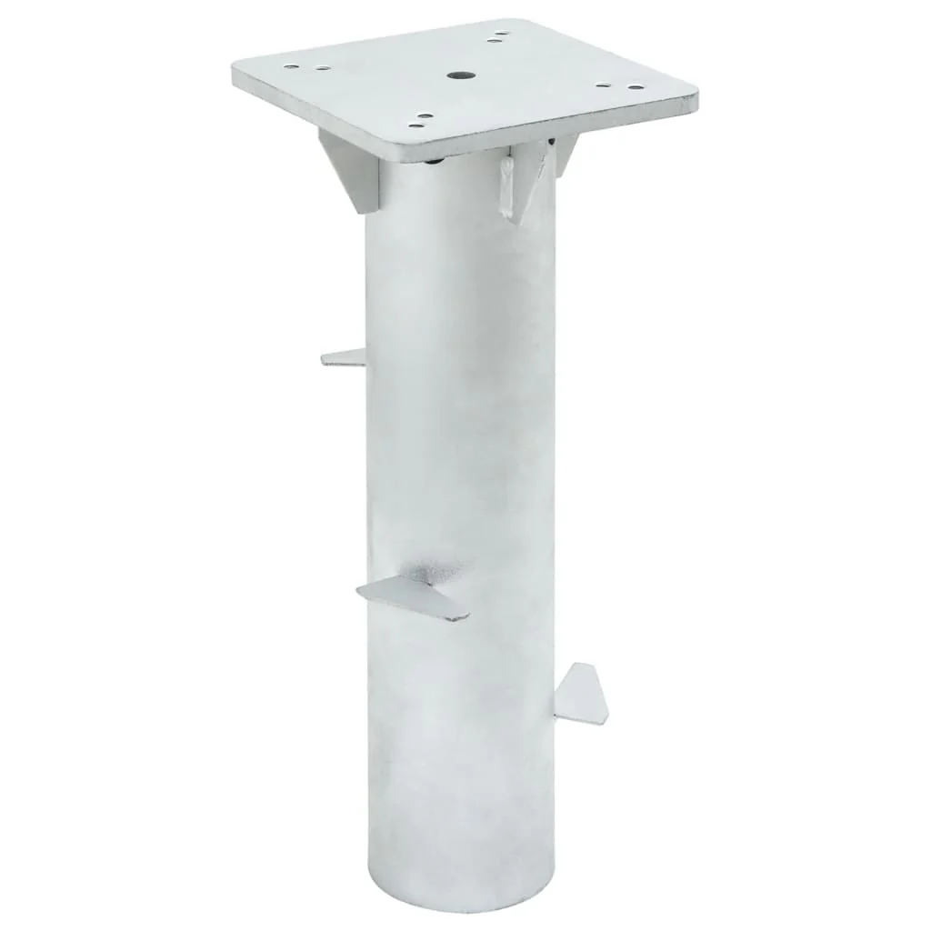 nedgravet parasolbase 16x16x39,5 cm stål sølvfarvet
