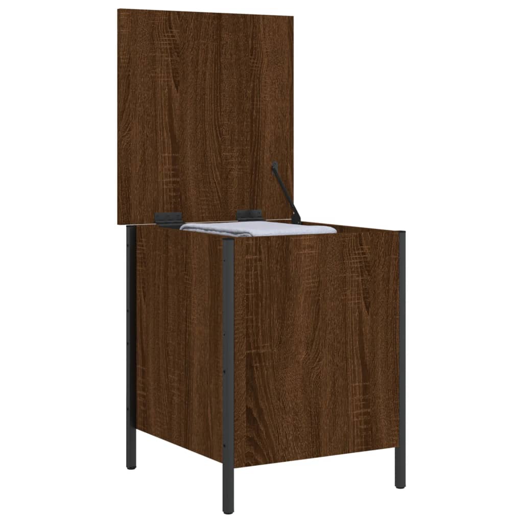 opbevaringsbænk 40x42,5x50 cm konstrueret træ brun egetræsfarve - Image 5