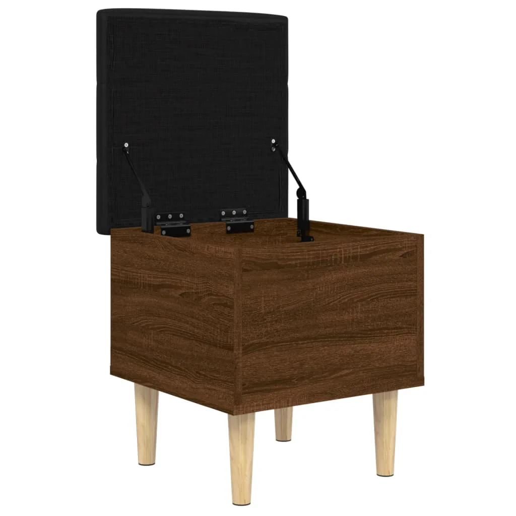 opbevaringsbænk 42x42x46 cm konstrueret træ brun egetræsfarve - Image 4