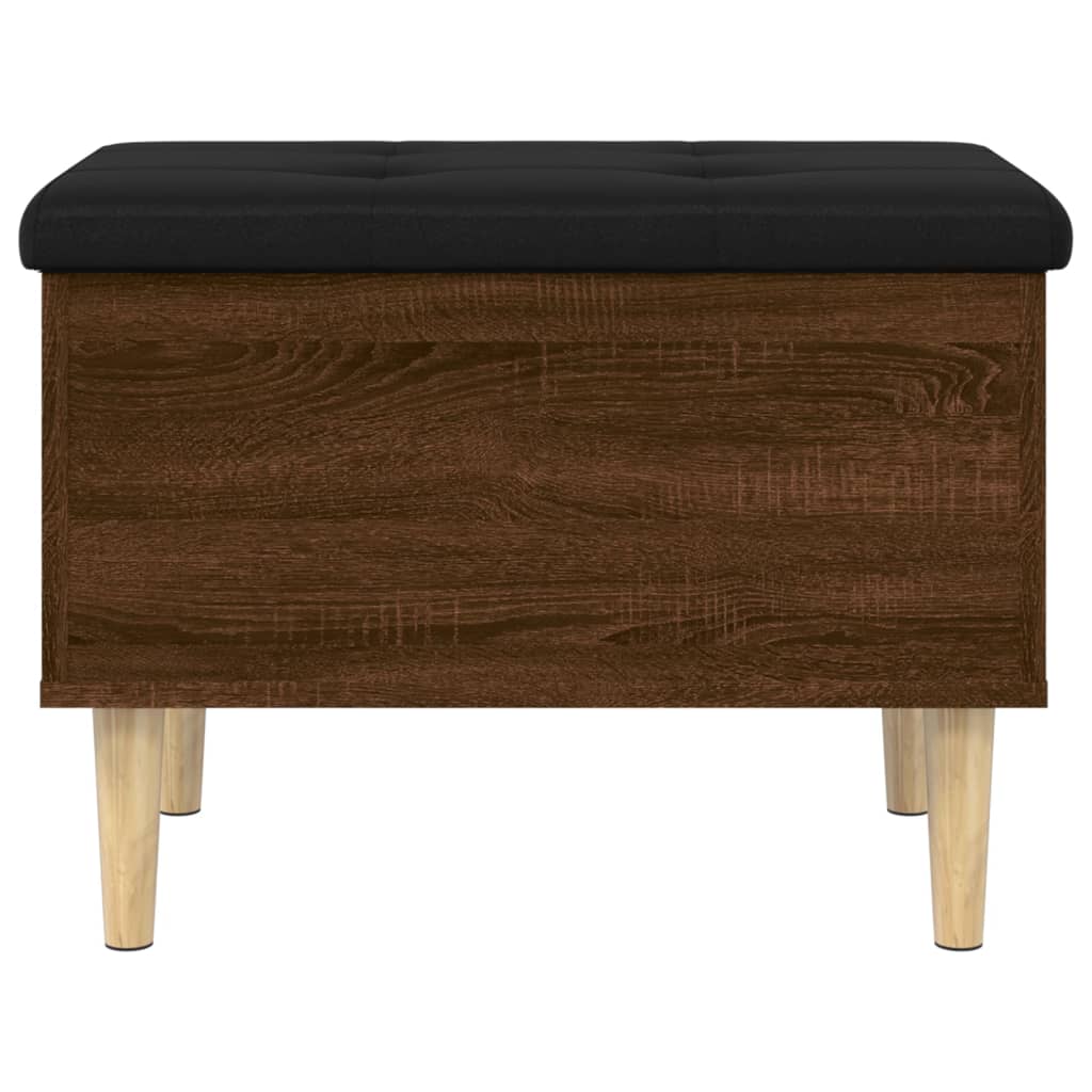 opbevaringsbænk 62x42x46 cm konstrueret træ brun egetræsfarve - Image 5