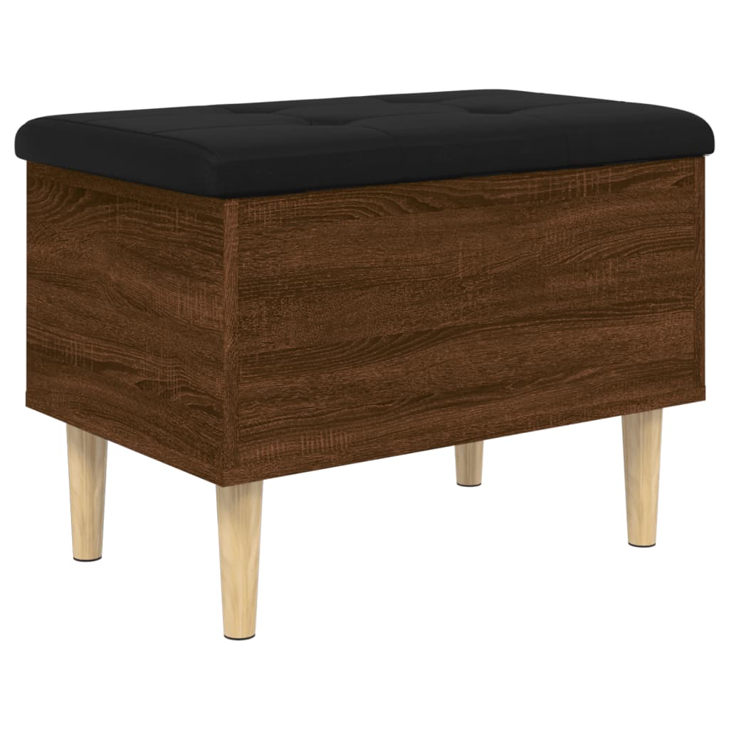 opbevaringsbænk 62x42x46 cm konstrueret træ brun egetræsfarve - Image 7