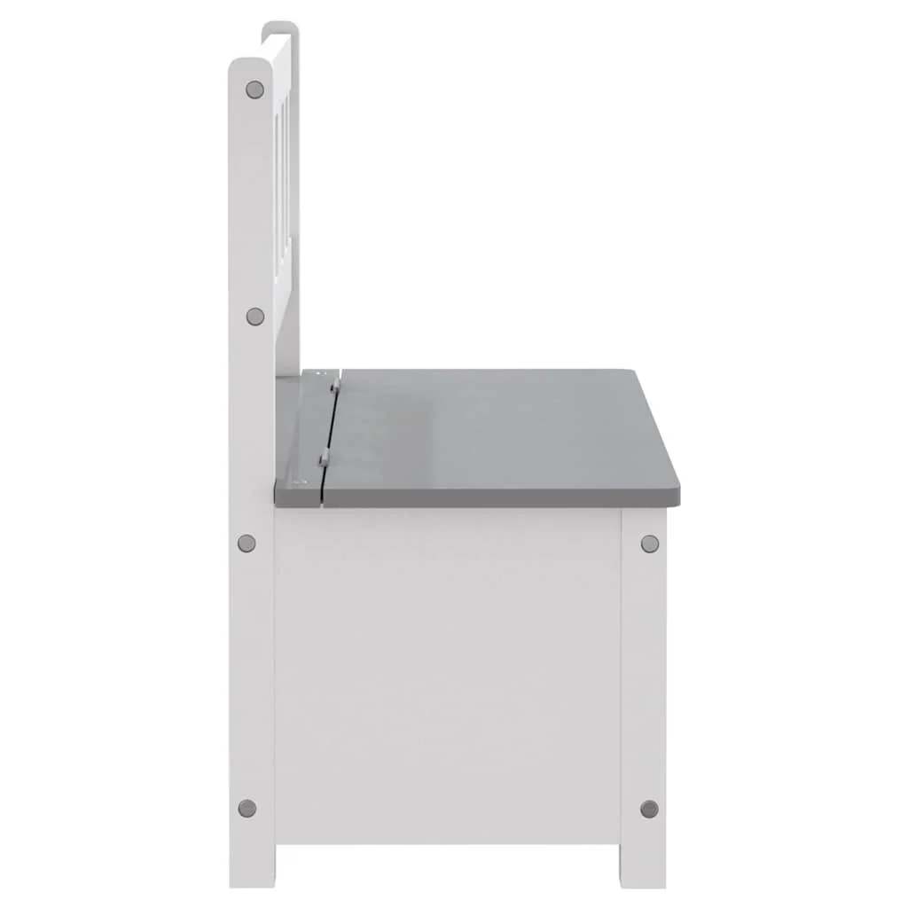 opbevaringsbænk til børn 60x30x55 cm MDF hvid og grå - Image 5
