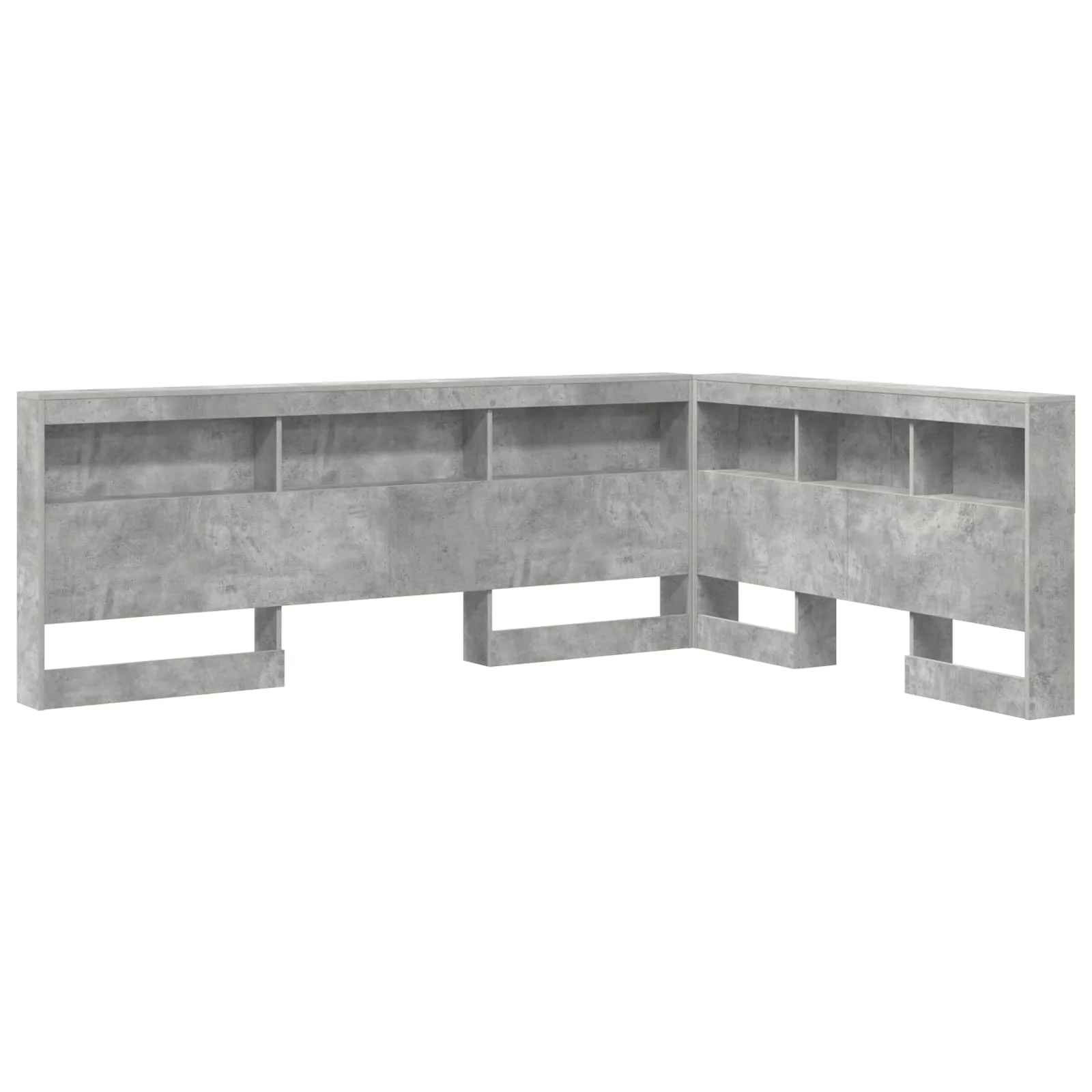 Opbevaringshovedgavl med hylde Beton Grå 160 cm Konstrueret træ - Image 2