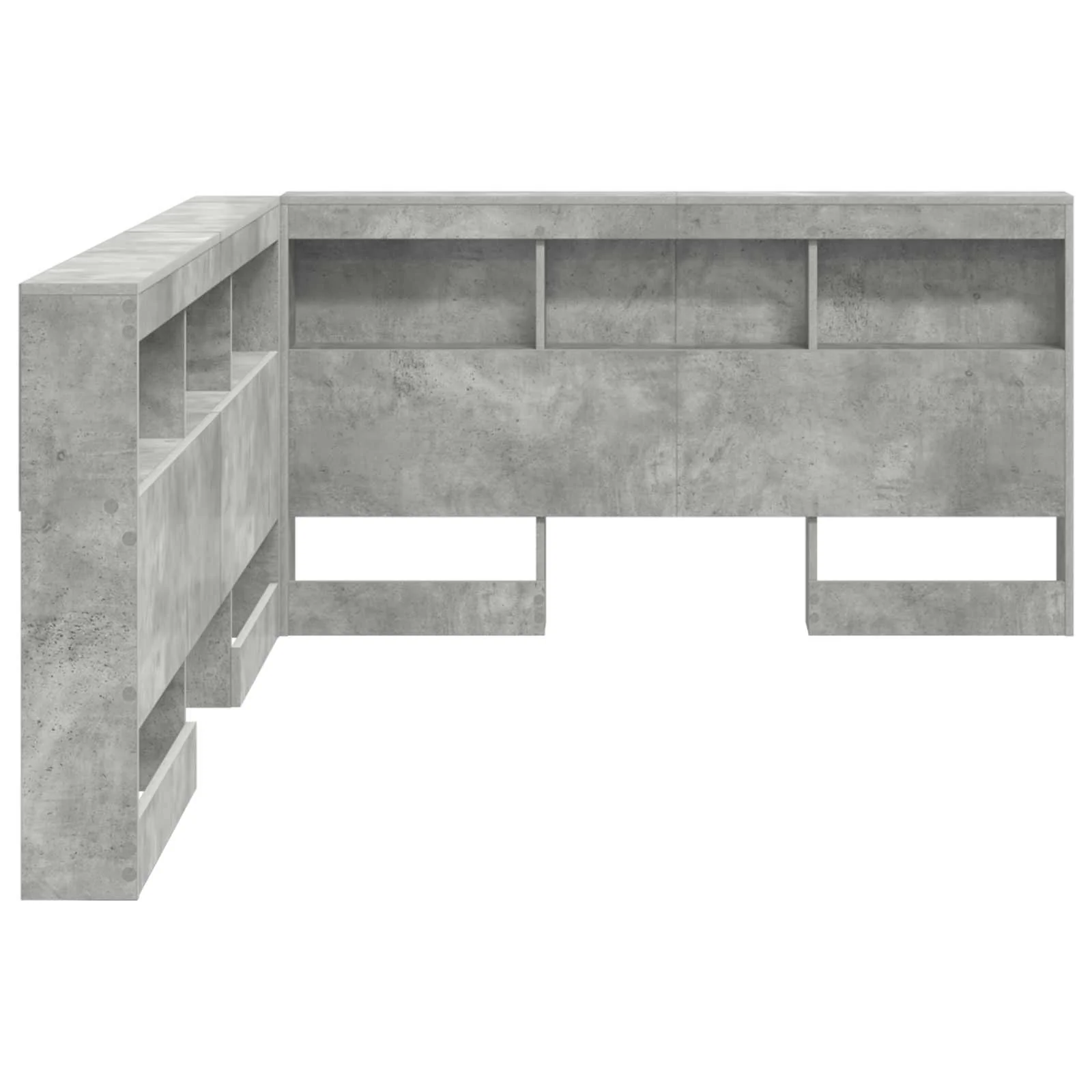 Opbevaringshovedgavl med hylde Beton Grå 160 cm Konstrueret træ - Image 7