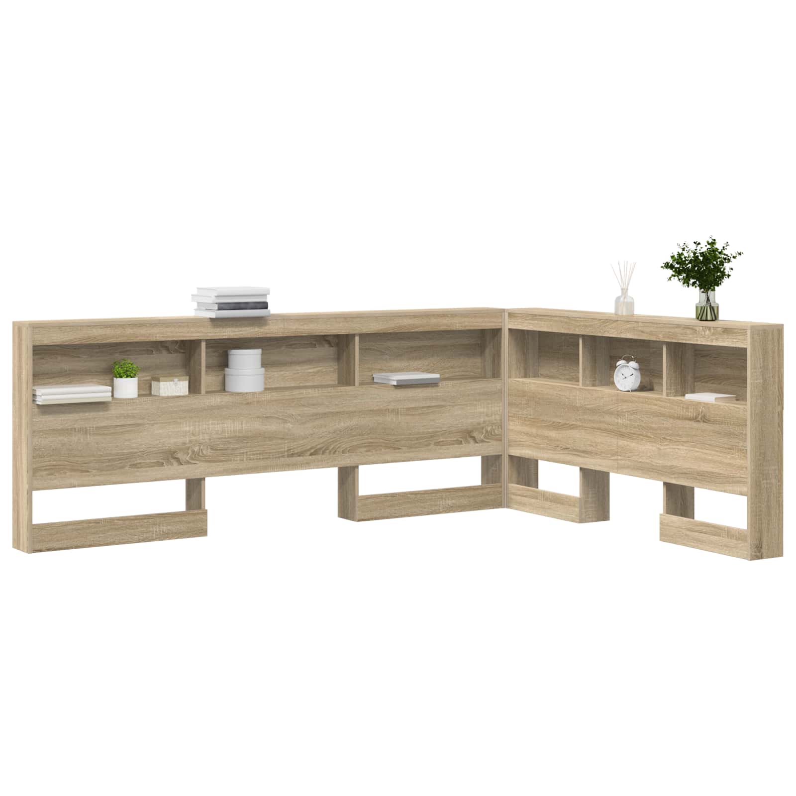 Opbevaringshovedgavl med hylde Sonoma eg 160 cm Konstrueret træ - Image 3