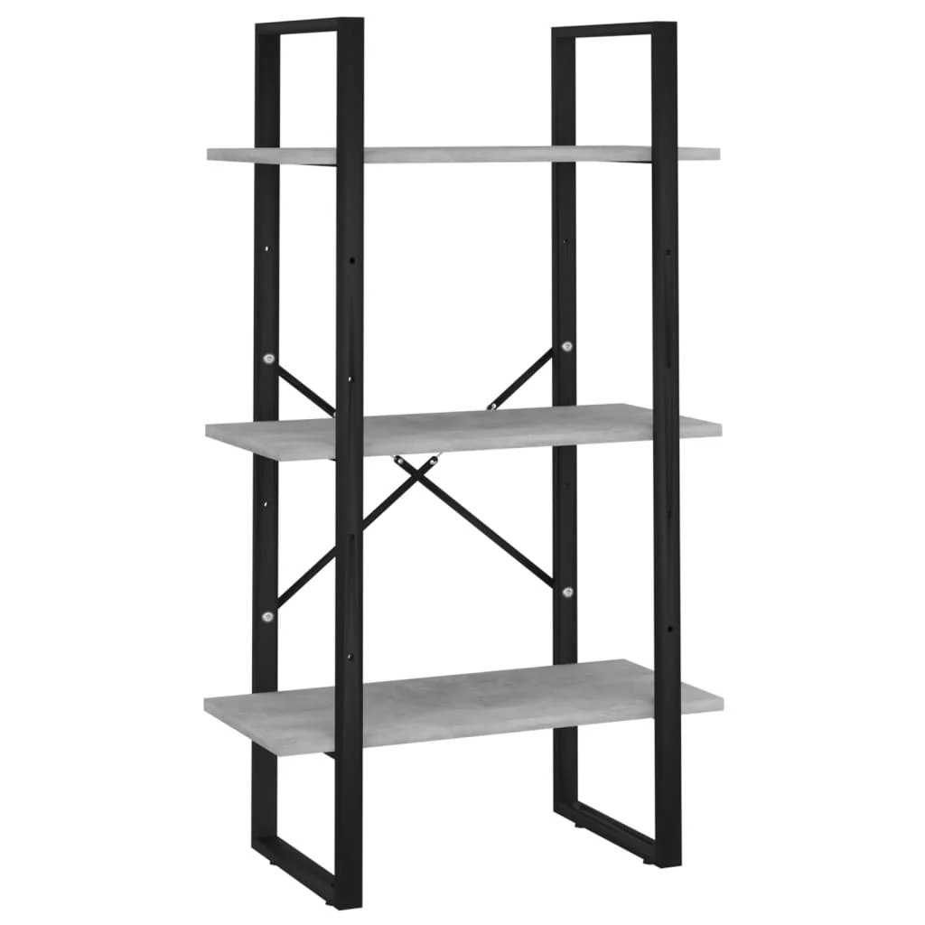 opbevaringsreol 60x30x105 cm konstrueret træ betongrå - Image 2