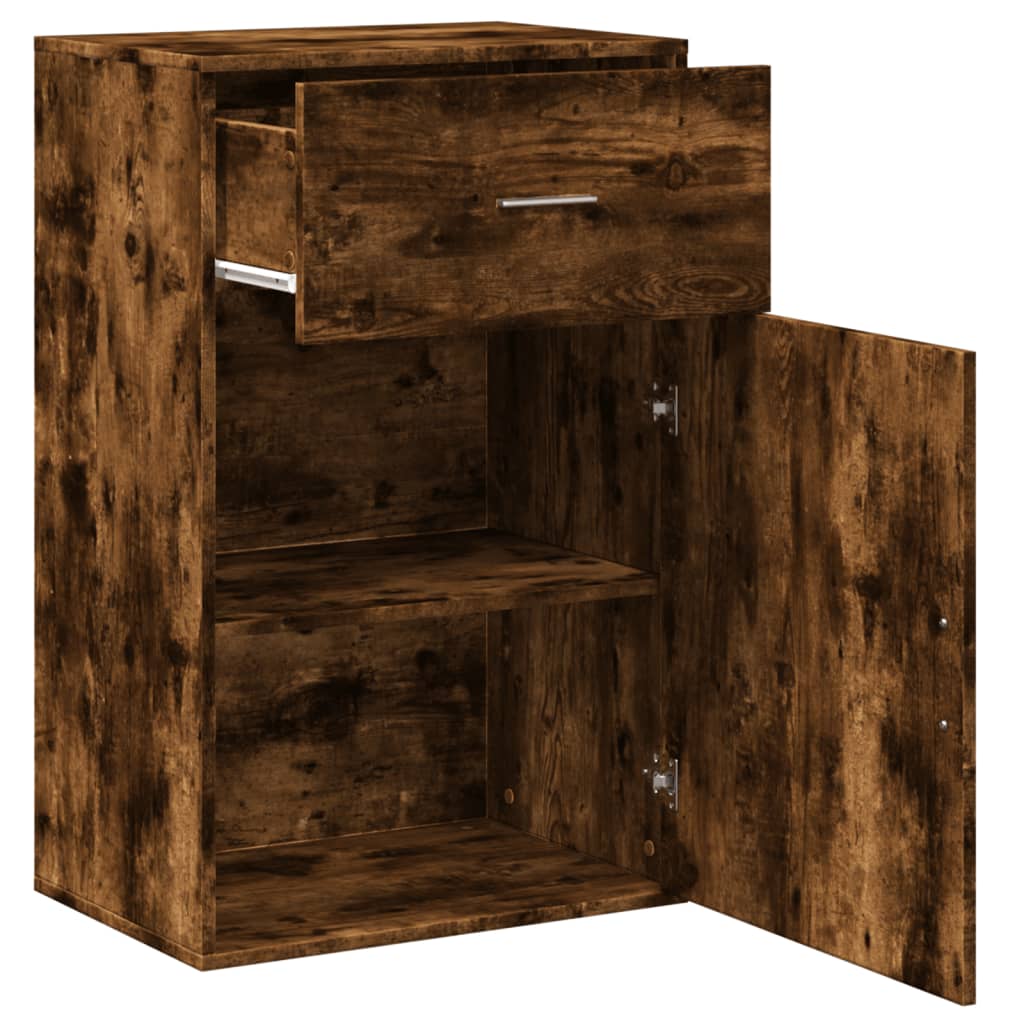 opbevaringsskab 56,5x39x90 cm konstrueret træ røget egetræ - Image 4